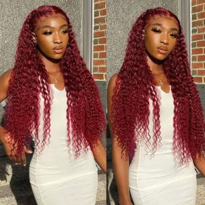 Burgundy color wigs