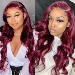Burgundy color wigs