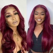 Burgundy color wigs